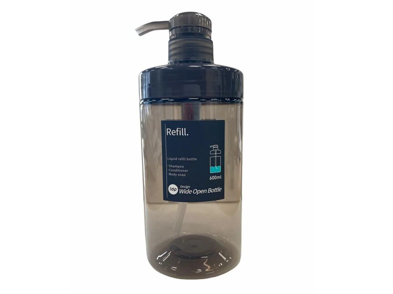 １ｄｐ　広口ポンプボトル　６００ｍｌ　丸　アンバー